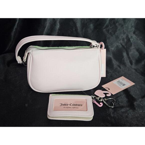 Juicy Couture Retro Green & Pink Wristlet Bag & Card Case Set Y2K Style Cute NWT - Picture 5 of 7